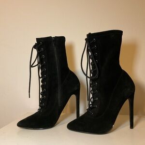 Laced up ankle boots